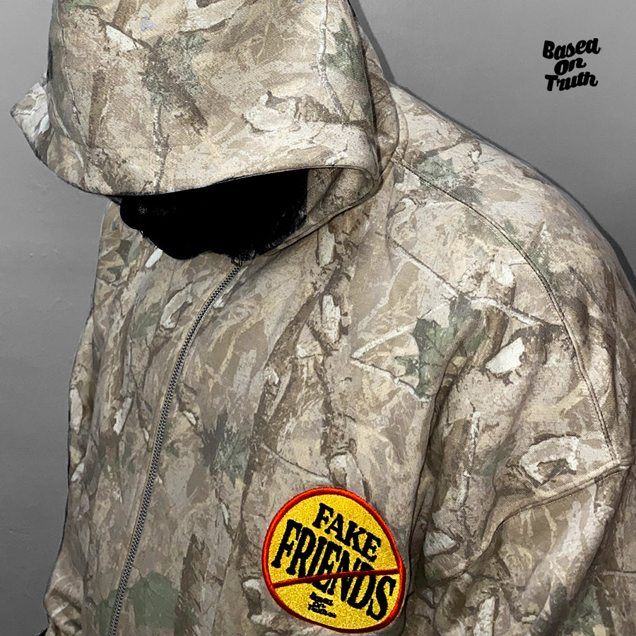 BOT x NO FakeFriends Camo Zip Hoodie