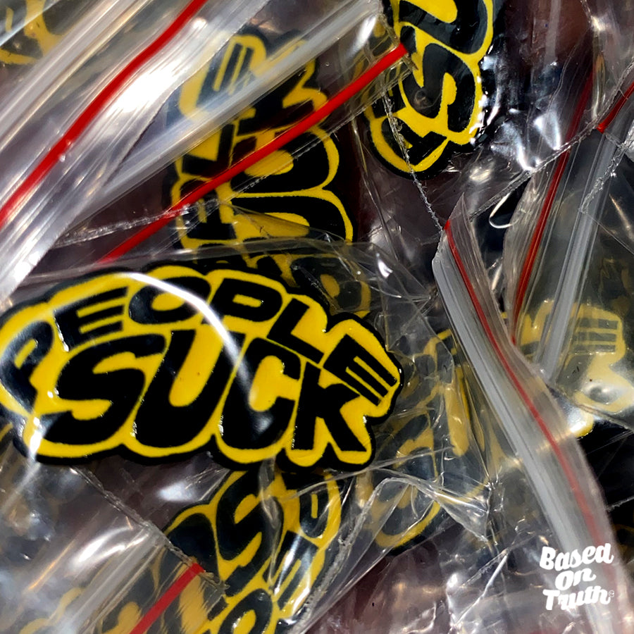 BOT x People Suck enamel pins