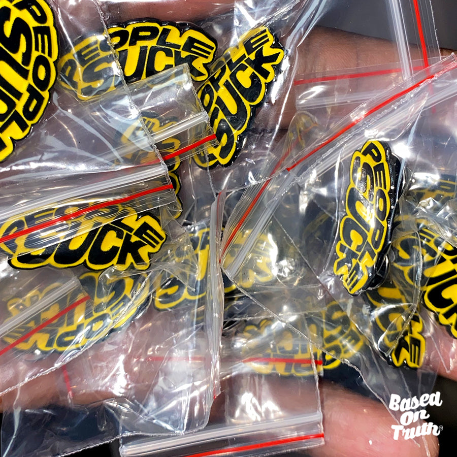BOT x People Suck enamel pins